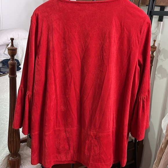 John Mark Butterfly Sleeves Suede Feeling Tunic Top Size Large - Picture 6 of 9